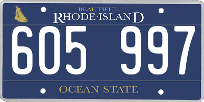 RI license plate 605997