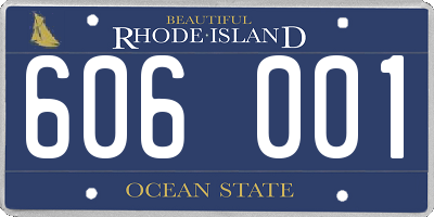 RI license plate 606001