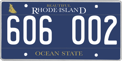 RI license plate 606002