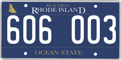 RI license plate 606003