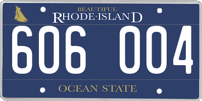 RI license plate 606004