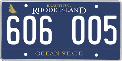 RI license plate 606005
