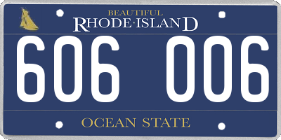 RI license plate 606006