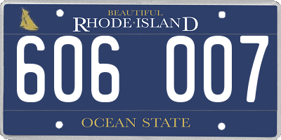 RI license plate 606007