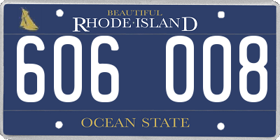 RI license plate 606008