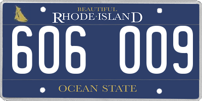 RI license plate 606009