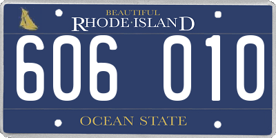 RI license plate 606010