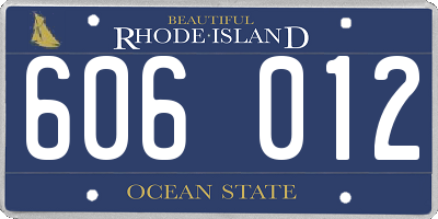 RI license plate 606012