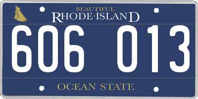 RI license plate 606013