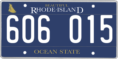 RI license plate 606015