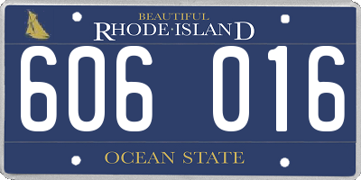 RI license plate 606016
