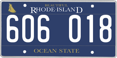 RI license plate 606018