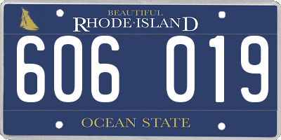 RI license plate 606019