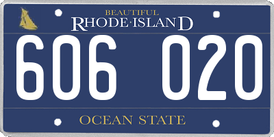 RI license plate 606020