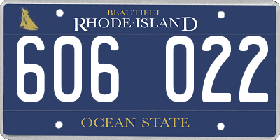RI license plate 606022