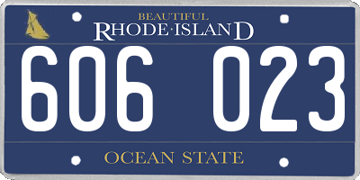 RI license plate 606023