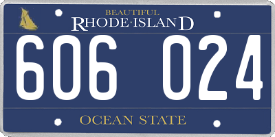 RI license plate 606024