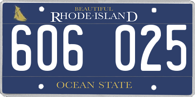 RI license plate 606025