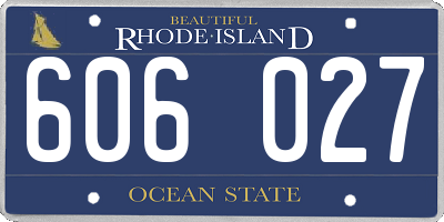 RI license plate 606027