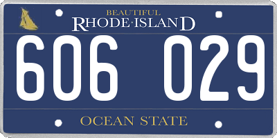 RI license plate 606029