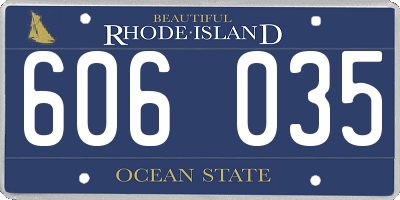 RI license plate 606035