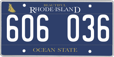 RI license plate 606036