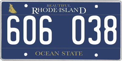 RI license plate 606038