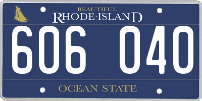 RI license plate 606040