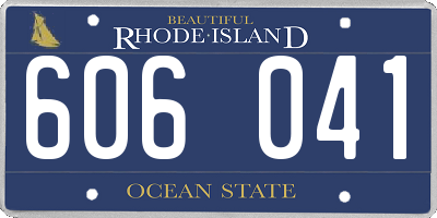 RI license plate 606041