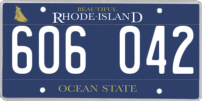 RI license plate 606042