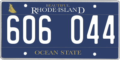 RI license plate 606044