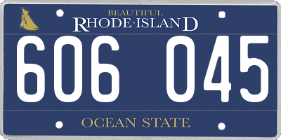 RI license plate 606045