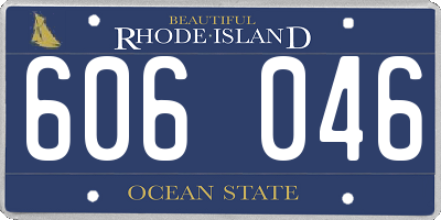RI license plate 606046