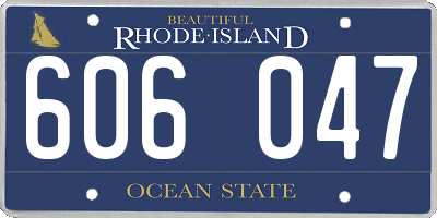RI license plate 606047