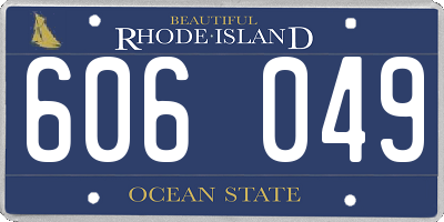 RI license plate 606049