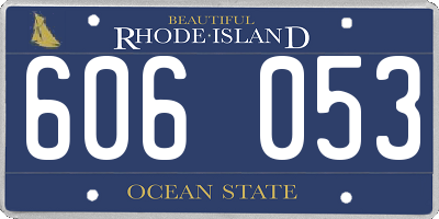 RI license plate 606053