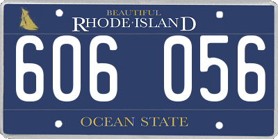 RI license plate 606056