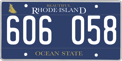 RI license plate 606058