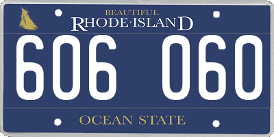 RI license plate 606060