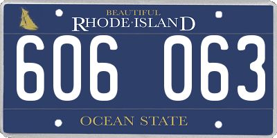 RI license plate 606063