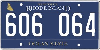 RI license plate 606064