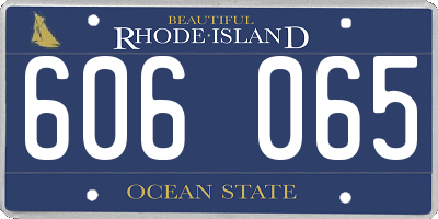 RI license plate 606065