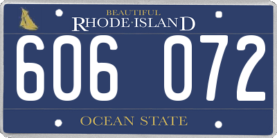 RI license plate 606072