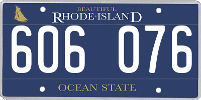 RI license plate 606076