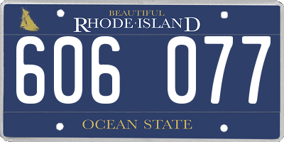 RI license plate 606077