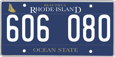 RI license plate 606080
