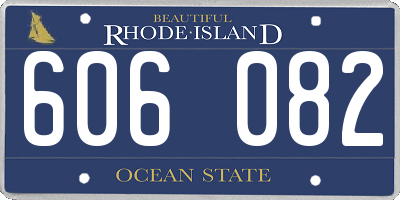 RI license plate 606082