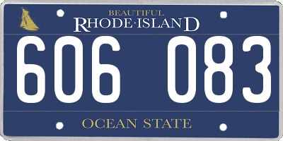 RI license plate 606083