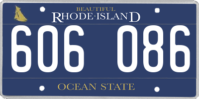 RI license plate 606086
