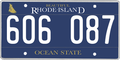RI license plate 606087